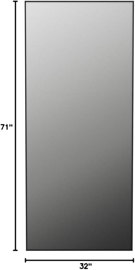 Beauty4U 71" x 32" Full Length Mirror with Stand, Large Floor Mirror for Bedroom, Wall Mounted or Leaning Full Body Mirror, HD Tempered Glass Dressing Mirror for Outfit Check & Home Decor, Black