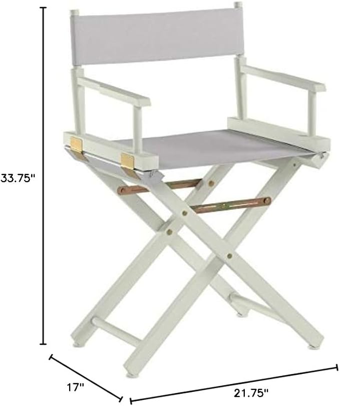 Casual Home 18" Director's Chair White Frame with White Canvas