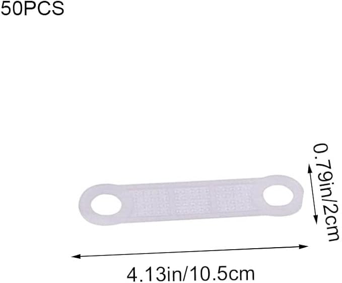 50 Pcs Clear Non-Slip Rubber Clothes Hanger Grips Transparent Strips Clothes Rack Pads for Wood Plastic Hangers Home Stores Usecs