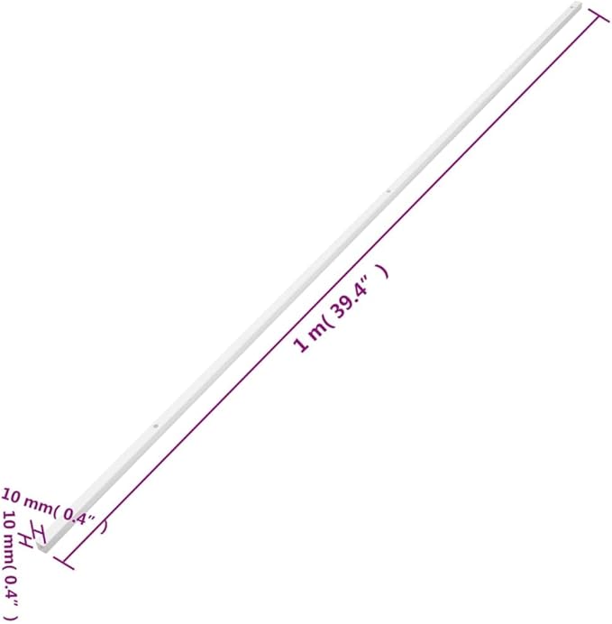 Cable Trunking Raceway Kit, 0.4 x 0.4 Inch Cord Cover, 32.8 Feet Total Length, PVC Wire Hider with Mounting Screws for Wall, Floor, Ceiling, White
