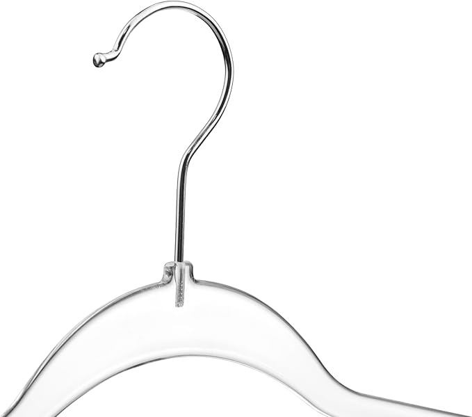 DEILSYโข Clear Hangers 50 Pack with Silver Hook - Non Velvet Slim Hangers - Durable Hanger Space Saver for Closet Organization, Shirts, Dresses, Jackets, Pants, Adult Clothes Storage Solution