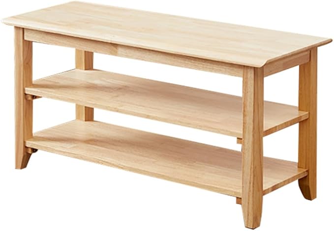 XKZG Shoe Storage Bench Wooden Shoe Rack Bench Simple Style Wood Entryway Bench (Natural,31.5")