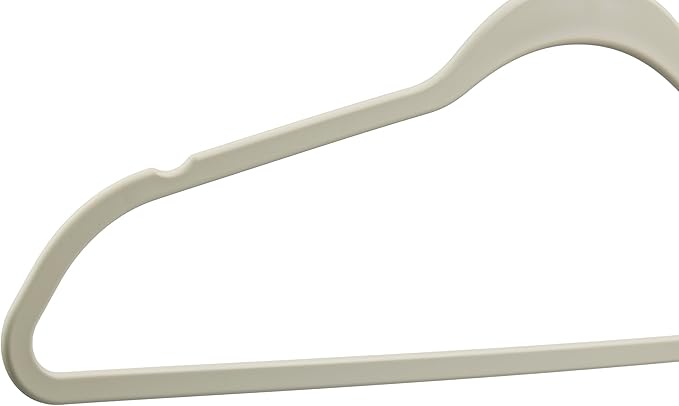 DEILSYโข Ivory Hangers 50 Pack - Non Velvet Slim Hangers - Durable Hanger Space Saver for Closet Organization, Shirts, Dresses, Jackets, Pants, Adult Clothes Storage Solution