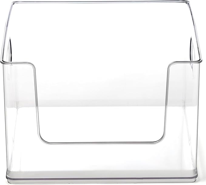 BINO | Stackable Plastic Storage Bins, Open-Front - Clear | THE CLARUS COLLECTION | Pantry Organizers and Storage Containers | Fridge Organizer Bins | Kitchen Cabinet Organizer | Medicine Cabinet Bin