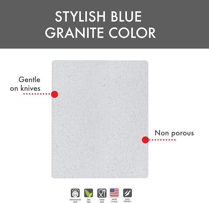 Dexas Superboard Reversible Pastry Board, 14 x 17 Inches, Granite Color - Dishwasher Safe, Ideal for Baking and Food Prep