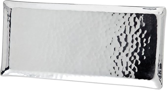 Godinger Hammered Rectangular Tray, 11-Inch by 5-Inch