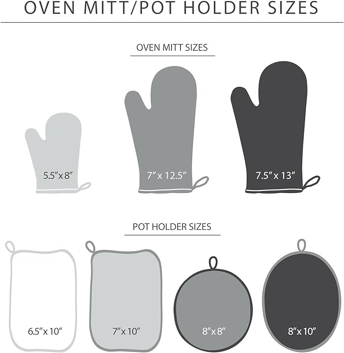 KITCHENAID Ribbed Soft Silicone Oven Mitt 2-Pack Set, 7.5"x13", Charcoal Grey