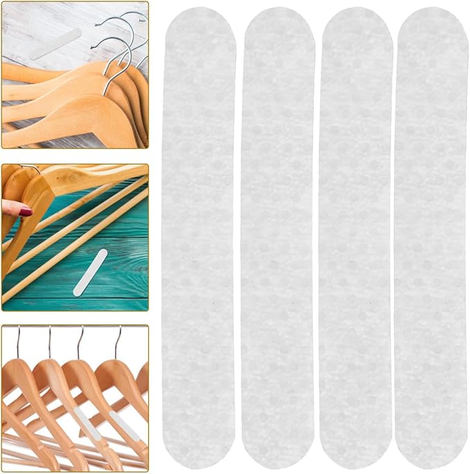 FOMIYES Non-Slip Hanger Grips 100Pcs Adhesive Silicone Strips for Clothes Anti-Skid Coat Rack Tape for Closet Organization and Secure Clothing Storage
