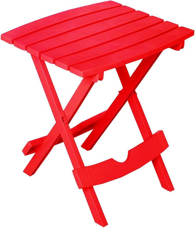 Adams Quik Fold Side Table 19.75" H X 15.25" W X 17.375" D Cherry Red 25 Lb. Capacity