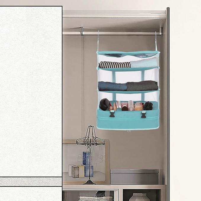 TABITORA Portable Hanging Travel Shelves Bag Packing Cube Organizer Suitcase Storage Large Capacity