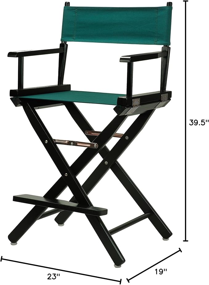 Casual Home 24" Director's Chair Black Frame-with Hunter Green Canvas, Counter Height