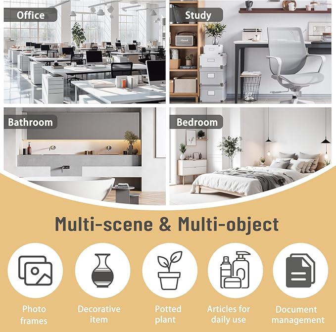 YIGANG Desk Shelf Organizer, 3-Tier Desktop Bookshelf for Computer Desk, Small Tabletop Hutch Storage Rack, Wood Office Supplies Organizer for Dorm, Home & Student (29 Inch Wide),White