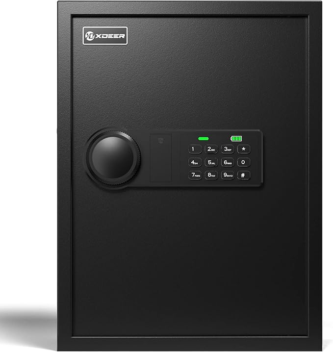 XDeer 71-Key Safe Wall Mount with Advanced Anti-Theft & LED Light, Key Cabinet with Combo & Key Lock for Hotels, Offices & Car Dealerships 1PCS