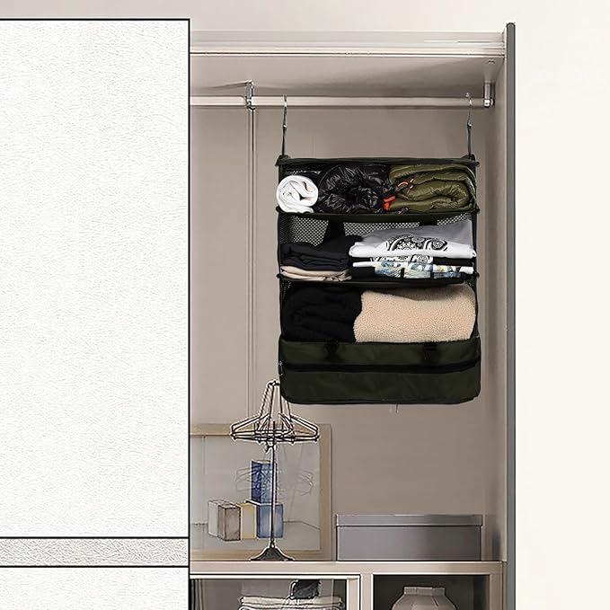 TABITORA Portable Hanging Travel Shelves Bag Packing Cube Organizer Suitcase Storage Large Capacity