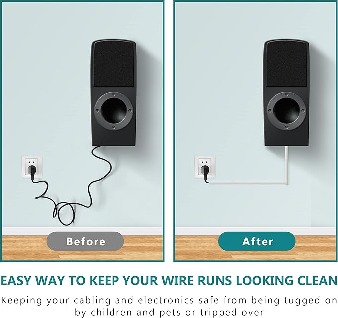 One Cord Cover Wall 153in(9X L17in) - Mini Wire Hider, Wire Cover for Hiding Speaker Wire, Baby Monitor Cord - Paintable Wire Channel for Cable Concealer, W0.5in H0.3in, CMR05 Black