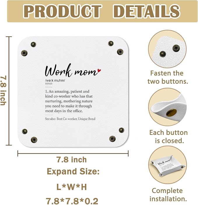 Mother s Day Gifts for Mom,Mother s day Gifts for Women Jewelry Valet Tray PU Catchall Beside Caddy Nightstand Organizer Tray for Jewelry Rings Watches Keys and Accessories