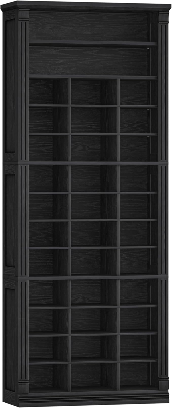 Hzuaneri 13 Tiers Shoe Storage Cabinet, Tall Shoe Cabinet with Cubby, Wooden Shoes Organizer for Closet, 39 Pairs, Shoes Cubby Organizer for Entryway, Hallway, Bedroom, Black SR31004X