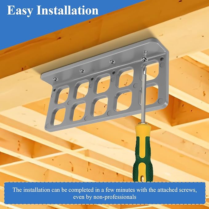 5 Pcs Cable Chase-Wire Bracket Fits NMB Electrical Cord Organized Management, Cable Support Wire Bracket Holder W/Screws, NM Cable Support Organizer, Electrical Wire Dispenser 10-Hole 1-Inch Diameter