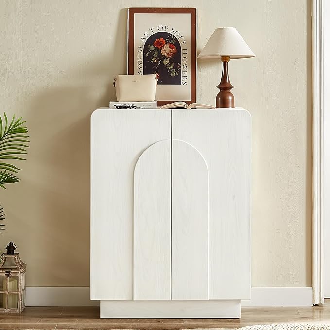 ONBRILL Shoe Storage Cabinet with Doors, Large Shoe Cabinet Storage for Entryway, Wooden 6 Tier Shoe Organizer Cabinets with Adjustable Shelves for Entrance Hallway Living Room Foyer (White)
