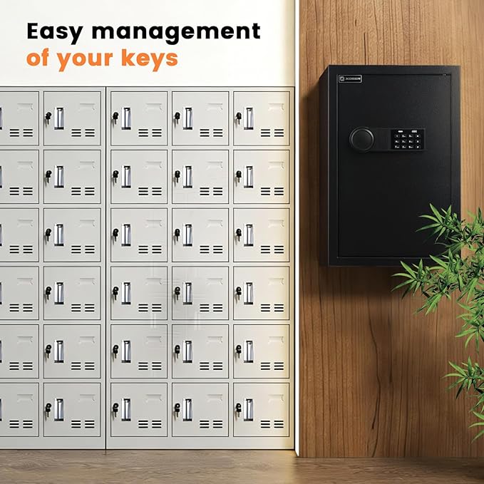 XDeer 212-Key WiFi Safe Wall Mount with Advanced Anti-Theft & LED Light, Key Cabinet with Combo & Key Lock for Hotels, Offices & Car Dealerships 1PCS