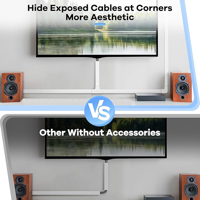 126in Cord Hider Kit (8 x L15.7in), ZhiYo Wire Hiders for TV on Wall, Paintable Cable Management Kit, Wire Cover for Wall Mount TV, Grey Cable Raceway, Cord Cover Wall Wire Management, W1.18in H0.67in