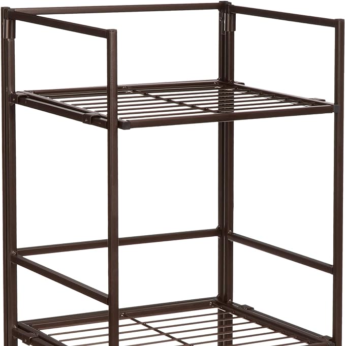 Amazon Basics 4-Tier Iron Towel Shelf Black 11.4"L x 11.8"W x 44.5"H | for Bathroom