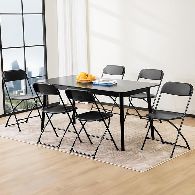 DUMOS Folding Chairs Sets of 20, 330lbs Plastic Stackable Portable Patio Dining Sets, Fold Up for Indoor Outdoor, Camping, Garden, Party, Meeting, Weeding, White