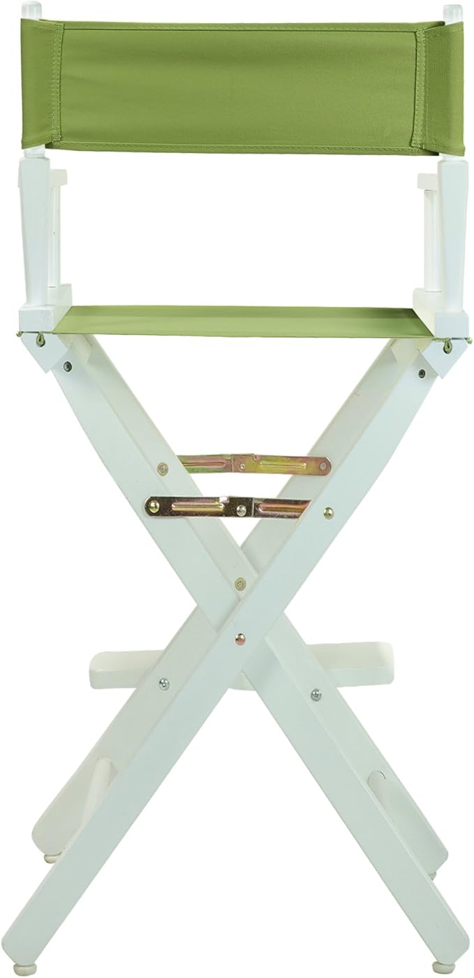 Casual Home Director's Chair, 30"-Bar Height, WhiteFrame/Lime Green Canvas
