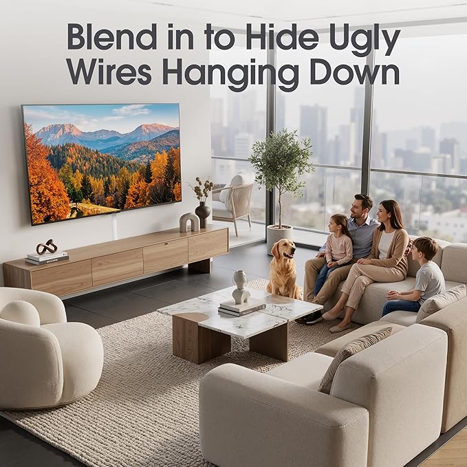 TV Cord Hider Wall, 56.7in Cord Covers for 1-2 Wires on Wall, Self-Adhesive Cable Hider Wire Covers for Cords on Wall, Paintable TV Wire Hider, Curved Decorative Cable Raceway, W1.18 H0.43in, White