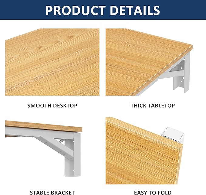 Need Fold Wall Mounted Workbench Folding Wall Table Length 47.2" Width 20" Perfect Addition to Garage & Shed/Home Office/Laundry Room/Home Bar/Kitchen & Dining Room