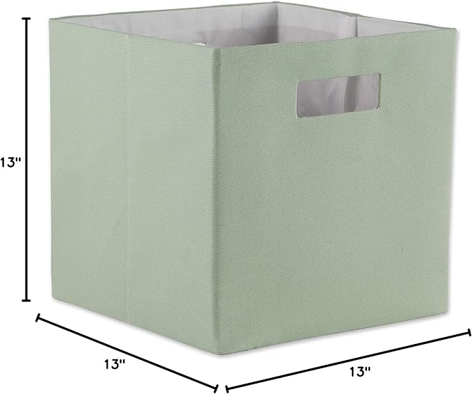 DII Collapsible Polyester Storage Cube, Solid, Lightweight and Durable, Large Square, 13x13x13, Mint