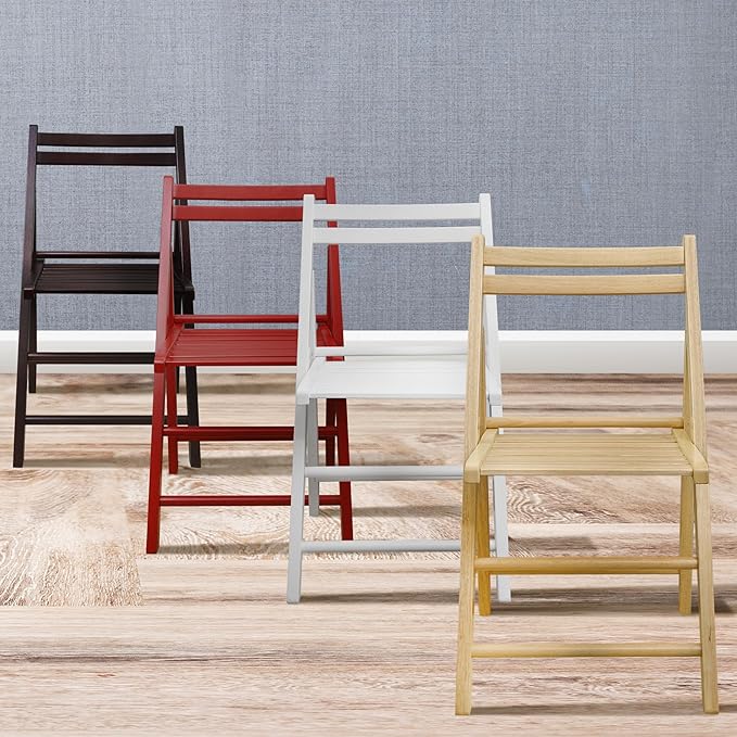 Casual Home Wooden Folding Chairs 2-Pcs Set - Natural