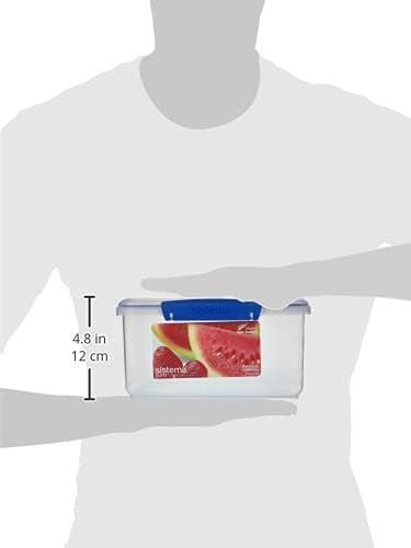 Sistema KLIP IT Rectangular Collection Food Storage Container, 101 oz./3 L, Clear/Blue