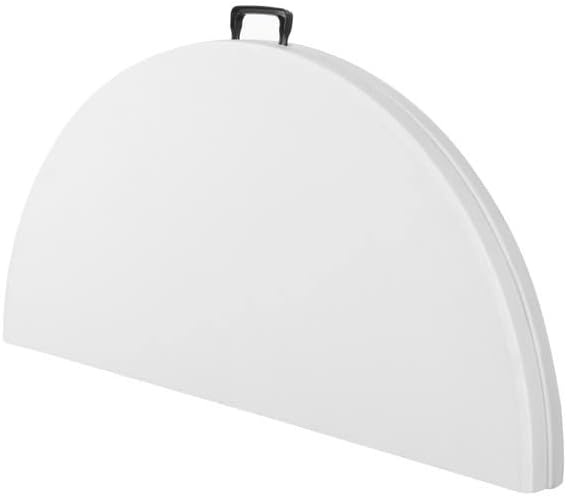 PRO&Family Commercial Round Folding Table, White Top, Powder-Coated Steel Frame, High-Impact Polyethylene Construction, Perfect for Wedding, Party, Shool, Church. (10, 48" Bi-Fold)