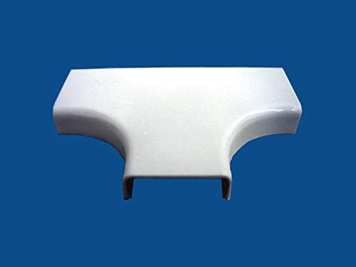 Kable Kontrol Wall Cord Cover Cable Raceways – 3-Way T Fitting – 1.25” Width – 0.43” Height – 1 Pc/Pack | Paintable White PVC | TV Wire Concealer | Plastic Wire Conduit