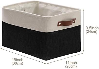DECOMOMO Storage Bins, Large Fabric Storage Baskets for Shelves, Decorative Linen Closet Organizer, 15 x 11 x 9.5 inches (Mixed Neutral, 3 Pack)