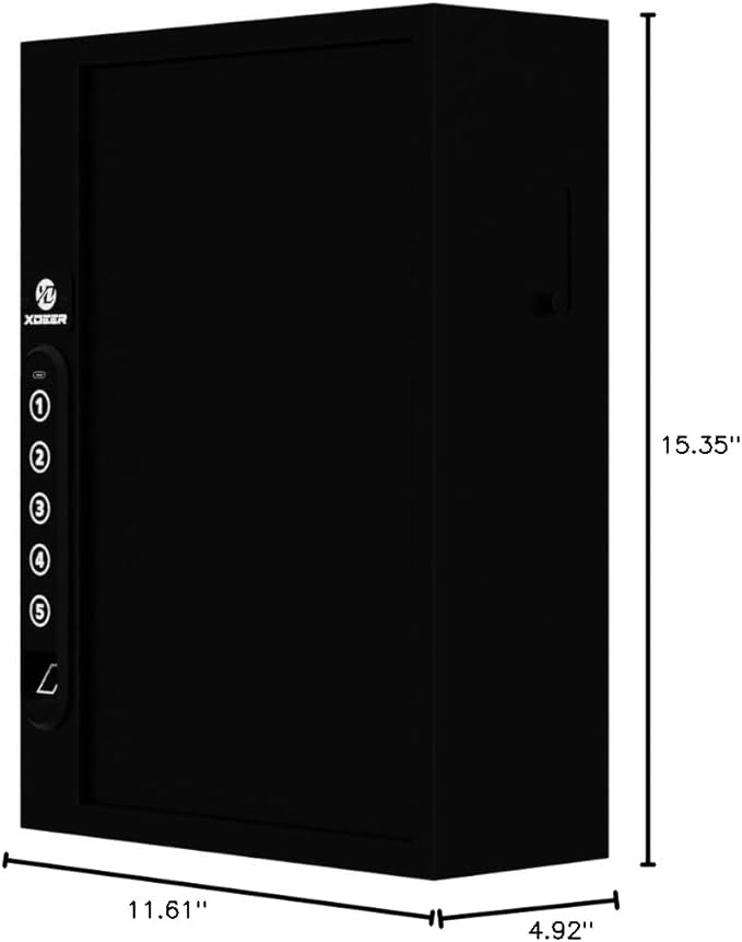 XDeer 60-Key Biometric Key Lock Box, Key Holder Wall Mount with Anti-Theft Key Slot and Combo Lock, Key Organizer Cabinet with Key Tags for Hotels & Offices 1PCS