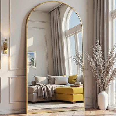 71"x30"Floor Mirror Full Length,Arched Full Length Mirror with Stand,Full Body Mirror,Hanging or Large Leaning for Bedroom Living Room Gold