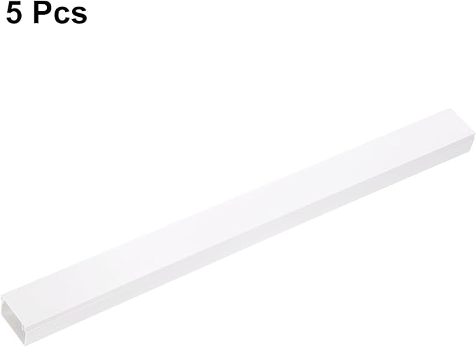 HARFINGTON 5pcs Cord Hider Wall 15inx1.18inx0.8in (LxWxH) PVC Cable Cover Self Adhesive Wire Hider Wall Mounted TV Cable Raceway for Cables Management (75in Total Length),White