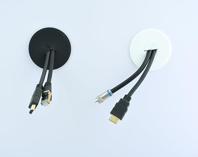 TV Cord Hider for Mounted TV Cables, Built-in Low Voltage Mounting Bracket, Wire Hider in Wall Cable Management Kit - Includes Hole Saw for Easy Installation - White, Pack of 6