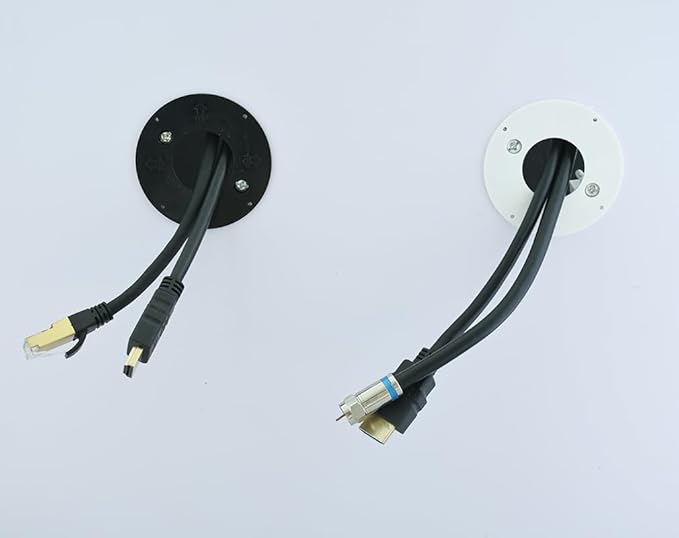 TV Cord Hider for Mounted TV Cables, Built-in Low Voltage Mounting Bracket, Wire Hider in Wall Cable Management Kit - Includes Hole Saw for Easy Installation - White, Pack of 6