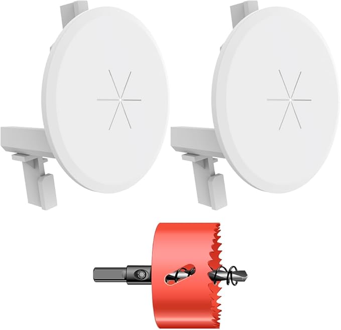 TV Cord Hider for Mounted TV Cables, Built-in Low Voltage Mounting Bracket, Wire Hider in Wall Cable Management Kit Include Hole Saw for Easy Installation, White, 2 Pack