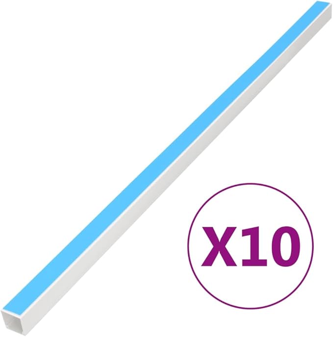 Cable Trunking Raceway 32.8ft Kit, 1.2 x 0.8 Inch PVC Cord Cover for Wall, Self-Adhesive Wire Hider Management System for Home Office, White