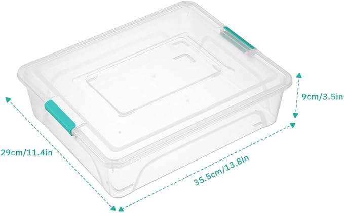 Plastic Storage Containers Clear Craft Storage Bins with Grey Handle,Organizer Box with Durable Lids Stackable Containers for Organizing Craft and Tools (4 Pack-10 Quart Green)