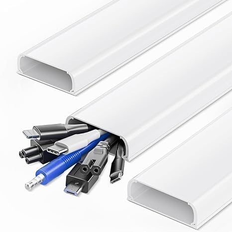 47in XX-Large Cord Hider Wall Mounted TV, Pre-drilled Cord Cover, Wire Hiders for TV on Wall, Paintable Cable Cover, W2.36in H0.75in