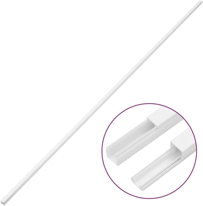 Cable Trunking 32.8ft Cord Hider Raceway for Wall, 0.6 x 0.4 Inch PVC Cable Management Kit, 10 Pack Paintable Wire Covers with Screwable Design
