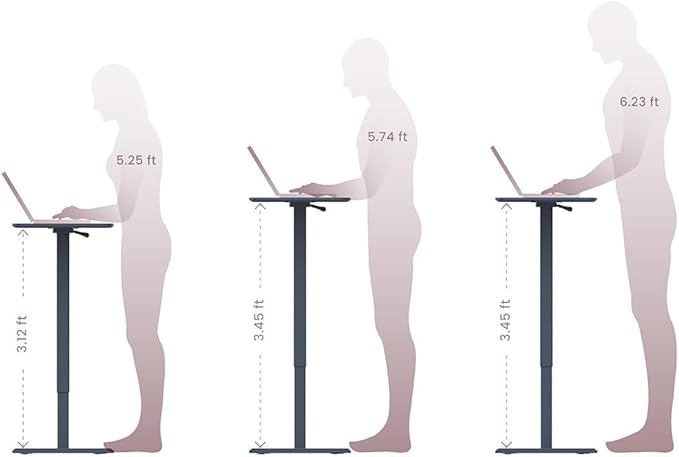 TopJob ANYDESK FOLD Mobile Standing Desk, Portable with Lockable Wheels, Foldable Stand Desk, Rolling Computer Workstations, Used for Home, Couch Side Table, Bedside Table in Bed Room Kitchen (Black)