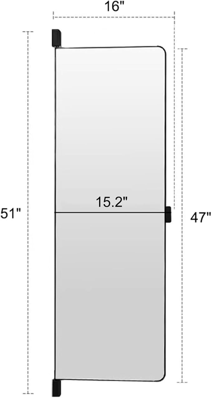 180° Swivel Full Length Mirror, 47" x 15.2" Wall Mounted Full Length, Hideaway Closet Mirror for Cloakroom, Bedroom, Door