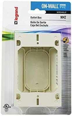 Legrand Wiremold NM2 Nonmetallic Plastic Raceway for Extending Power, 1 Gang Outlet Box, 1" Deep, Ivory (1 Pack)