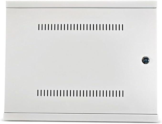 DVR Lock Box & NVR Enclosure, Heavy Duty Lockable Steel Cabinet for CCTV Surveillance Systems, Wall-Mount Design with Ventilation and Cable Management